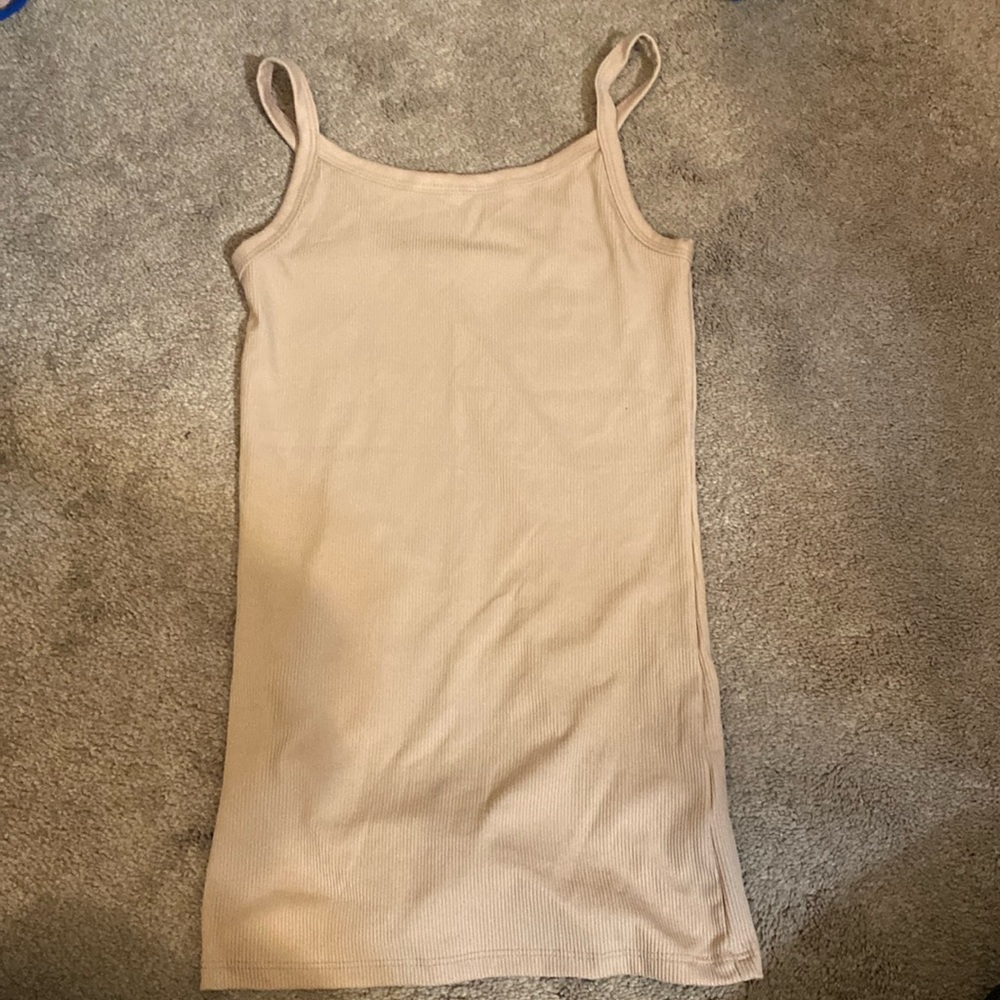 light brown ribbed tank top